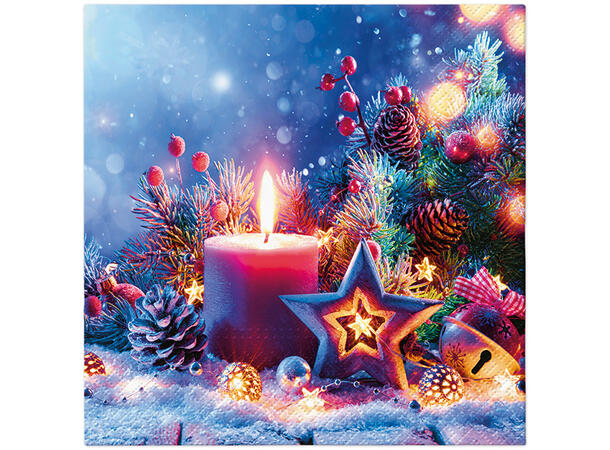 Serviett Candle Glow Lunsjserviett 20 stk 3-lags 33x33cm 