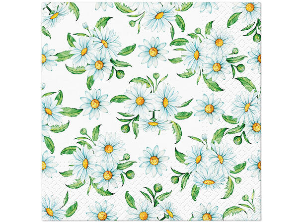 Serviett Chamomile Print Lunsjserviett 20 stk 3-lags 33x33cm 