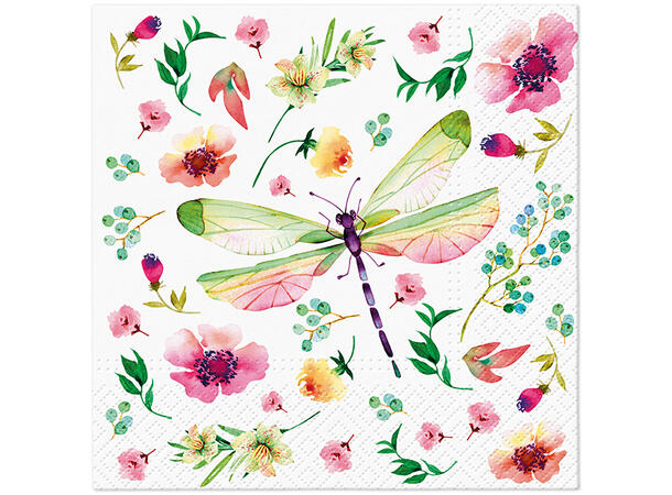Serviett Pastel dragonfly Lunsjserviett 20 stk 3-lags 33x33cm 