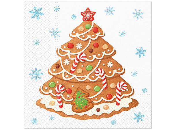 Serviett Pepperkaker Lunsjserviett 20 stk 3-lags 33x33cm 