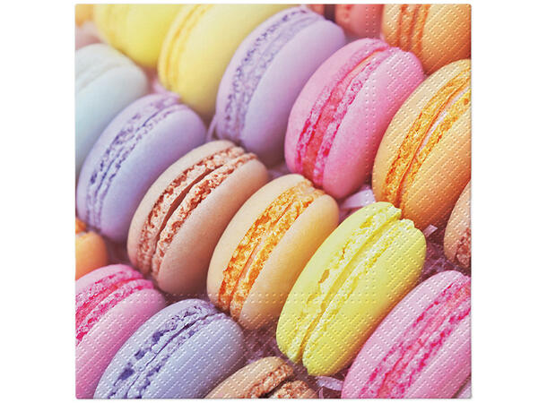 Serviett Sweet Macarons Lunsjserviett 20 stk 3-lags 33x33cm 