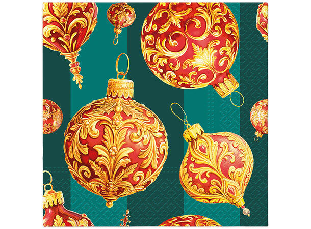 Serviett Vintage Julekuler Lunsjserviett 20 stk 3-lags 33x33cm 