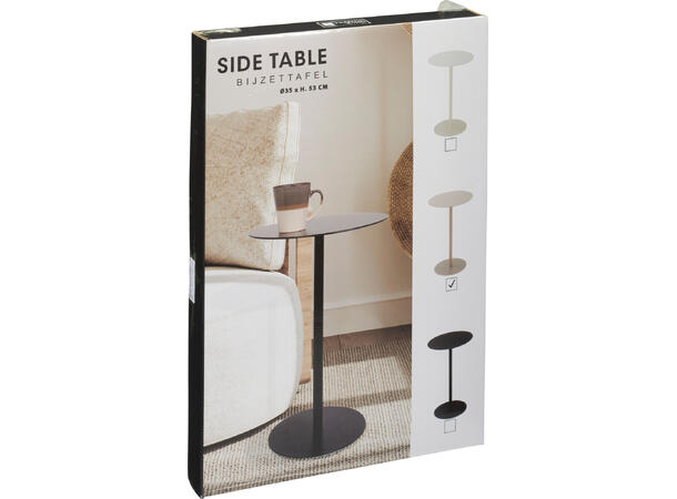 Sidebord hvit metall 35x53cm Vekt 3,85kg 