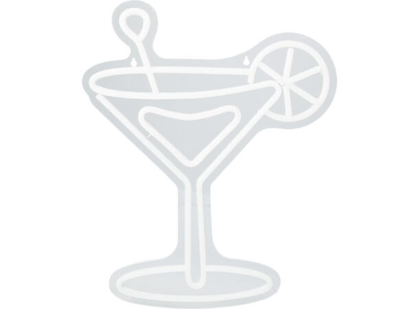 Skilt neonlys LED cocktail 30x38cm 2ass 