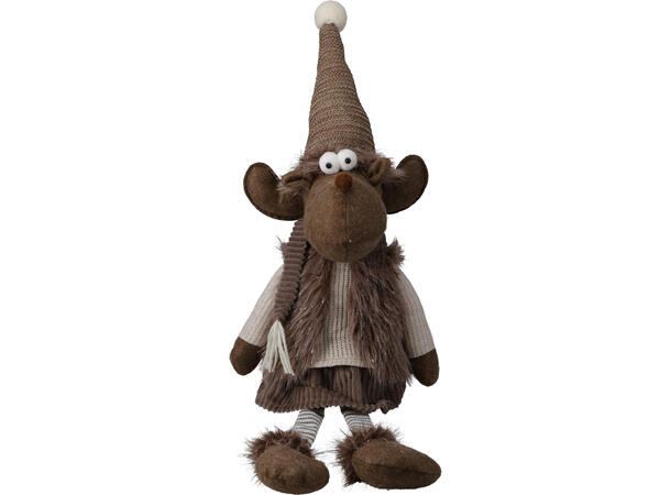 Skogsdyr sittende m/ dingelben 53cm 3ass Polyester/Bomull Sand 