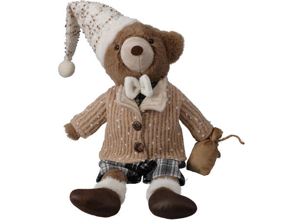 Skogsdyr sittende m/ dingelben 53cm 3ass Polyester/Bomull Sand 