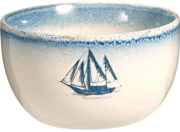 Skål maritimt hvit m/blå 675ml 13x7cm Forpakn.8stk 