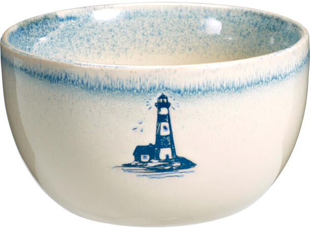Skål maritimt hvit m/blå 675ml 13x7cm Forpakn.8stk 