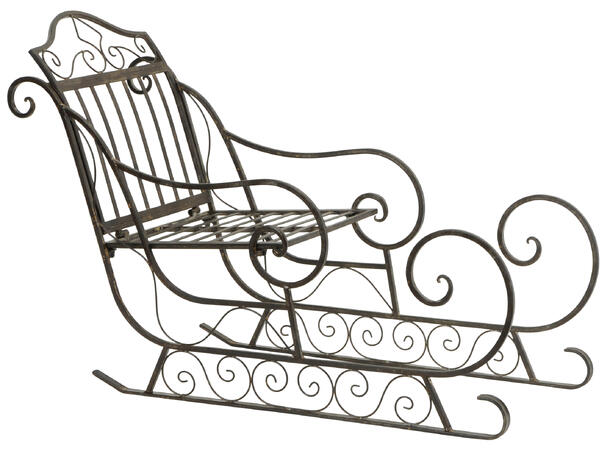 Slede mørkbrun metall 78x31x53cm 