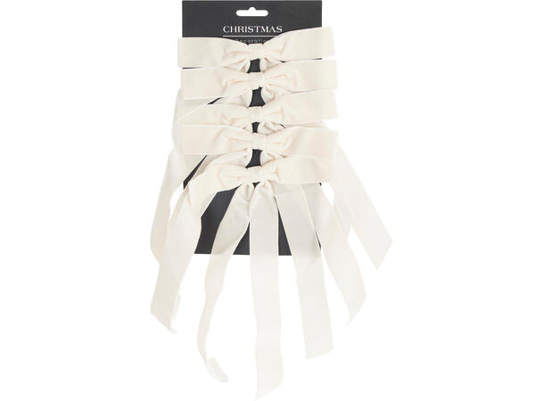 Sløyfe beige fløyel 18x29cm sett 5stk Forpk 12stk 
