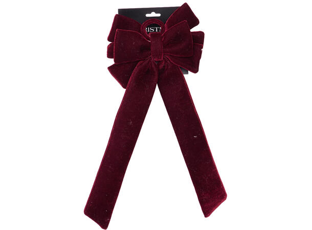 Sløyfe burgunder 22x49cm dobbel m/snor 