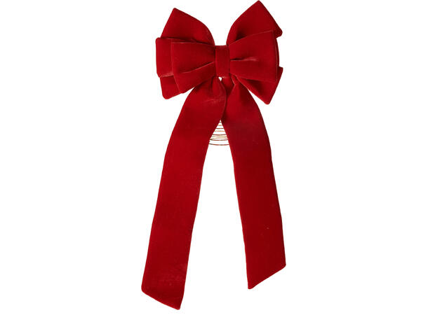 Sløyfe rød Juletretopp 30x72cm 