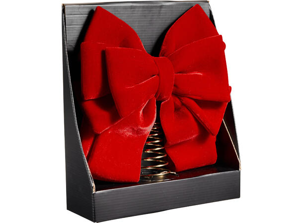 Sløyfe rød Juletretopp 30x72cm 