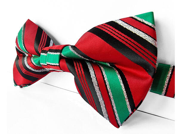 Sløyfe rød m/striper voksen Pakket i gaveeske 