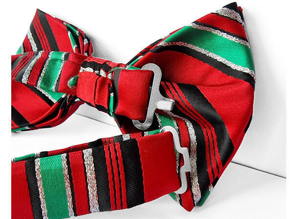 Sløyfe rød m/striper voksen Pakket i gaveeske 