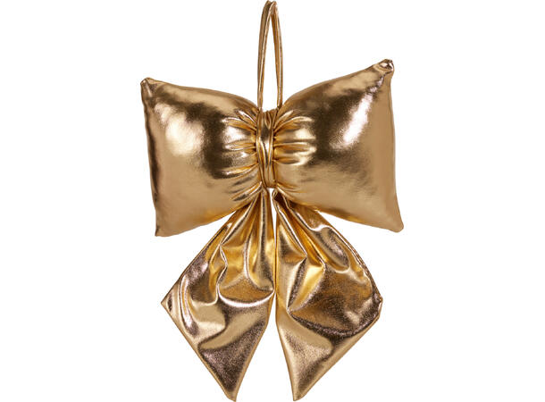 Sløyfe stoff gull puffet 18x26cm Forpakning 12stk 