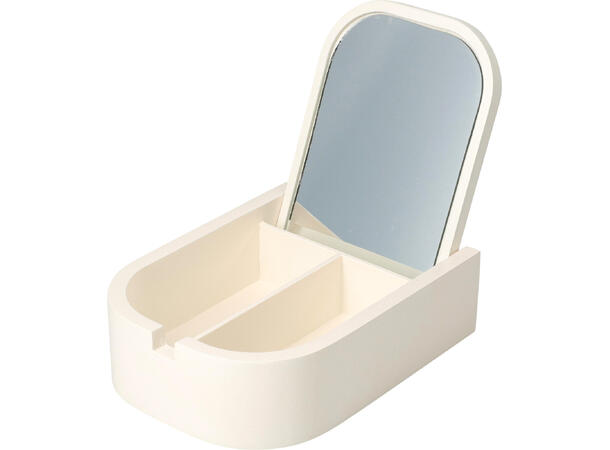 Smykkeskrin speil/MDF 17x5x13cm 2 ass Offwhite og sand 