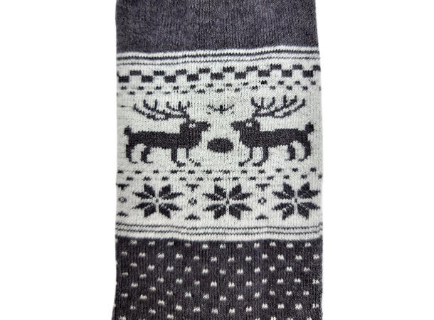 Sokk Ull mørk grå m/reinsdyr 41-47 50% ull, 35% akryl, 15% nylon 