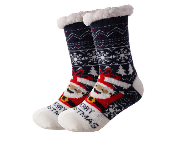 Sokk kose blå m/nisse voksen 80% akryl, 20% polyester 