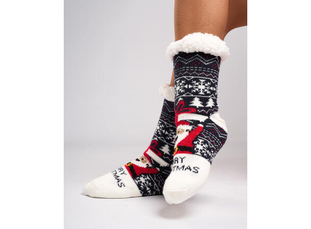 Sokk kose blå m/nisse voksen 80% akryl, 20% polyester 