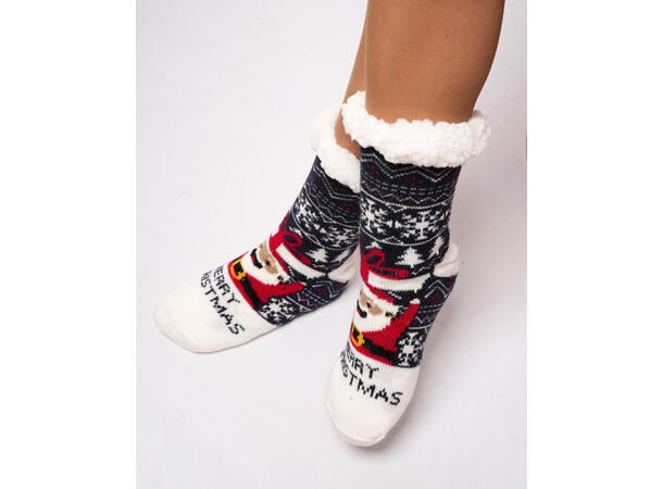 Sokk kose blå m/nisse voksen 80% akryl, 20% polyester 