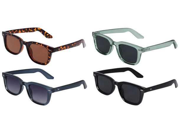 Solbriller herre akryl/rustfritt 4ass Display med 24stk. Leveres med stoffpose 