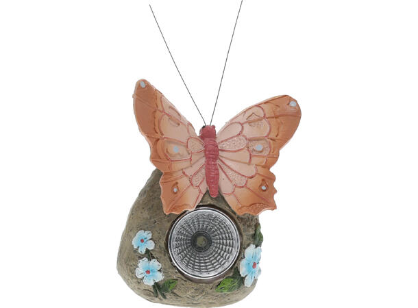 Sommerfugl m/stein Solar 9,5x7x11cm 4ass Display med 12stk 