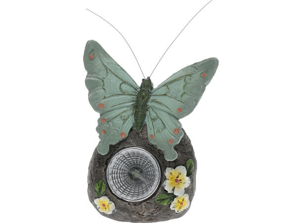 Sommerfugl m/stein Solar 9,5x7x11cm 4ass Display med 12stk 