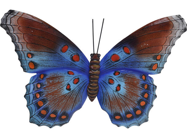 Sommerfugl metall veggdekor 35x24cm 6ass 