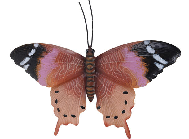 Sommerfugl metall veggdekor 35x24cm 6ass 