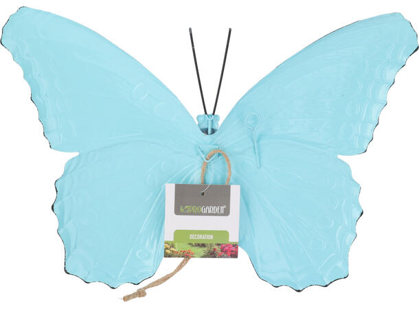 Sommerfugl metall veggdekor 35x24cm 6ass 