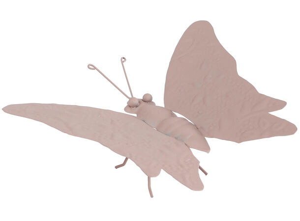 Sommerfugl pastell metall 19x17x8cm 3ass 