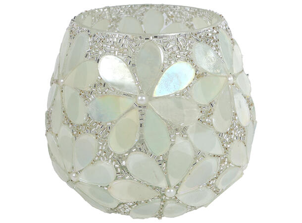 Telysholder sølv mosaikkglass 7x10x9cm Forpakning: 12stk 