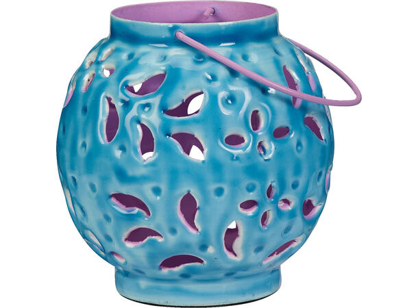 Telyslykt metall 12,5x12x13cm 4ass 