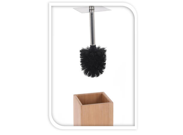 Toalettbørste bambus/stål 10x23cm 