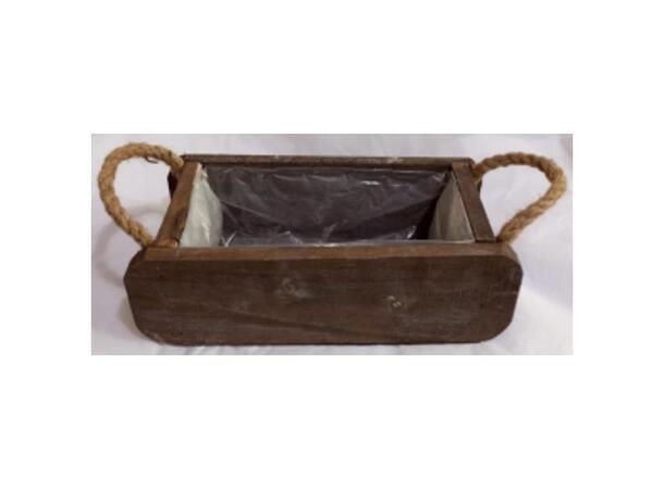 Trekasse brun 30x15,5x9,5cm Med plast 