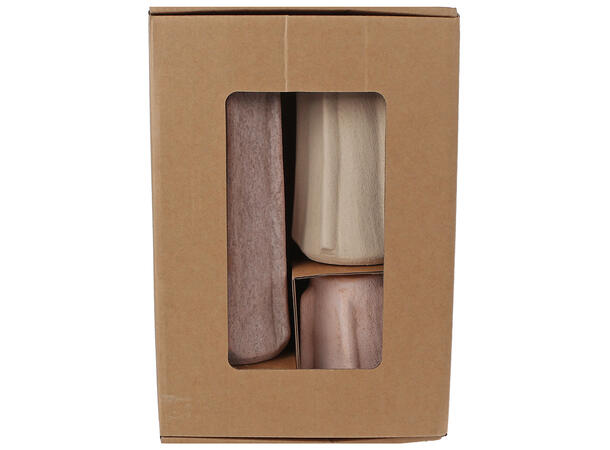 Vase beige/terrakotta/brun keramikk s/3 10x10x11,5/17/24,5cm 