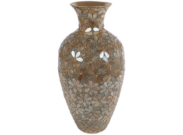 Vase gull mosaikk metall 22x22x42cm 