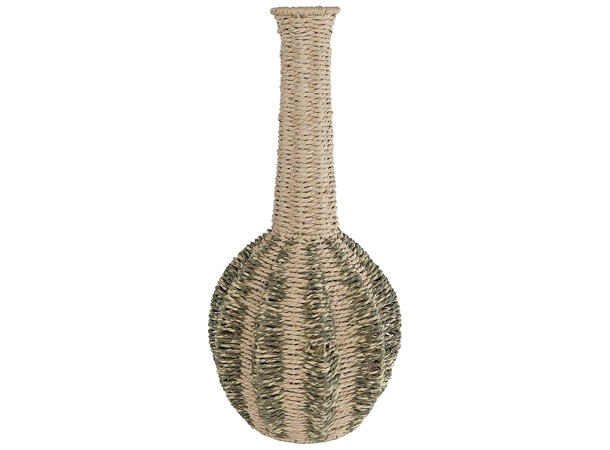 Vase natur/grønt sjøgress 23x23x49cm 