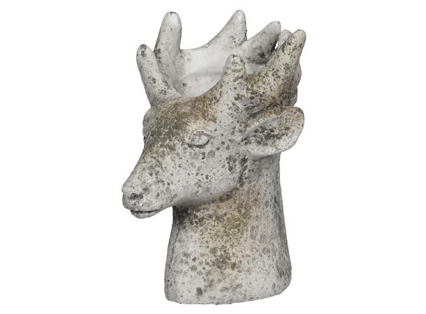 Vase reinsdyr gråbrun sement 15x18x21cm 