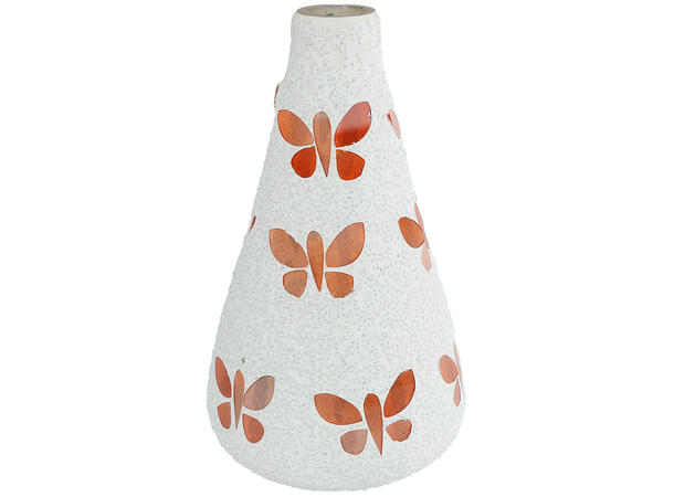 Vase sommerfugl mosaikk 15x15x24cm 3ass 