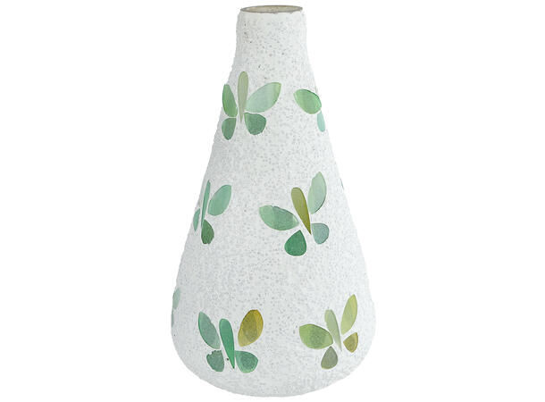Vase sommerfugl mosaikk 15x15x24cm 3ass 