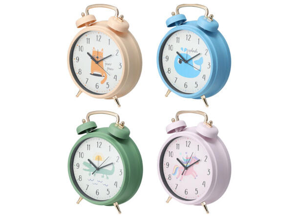 Vekkerklokke barn pastell 24x7x30cm 4asx Forpk 8stk 