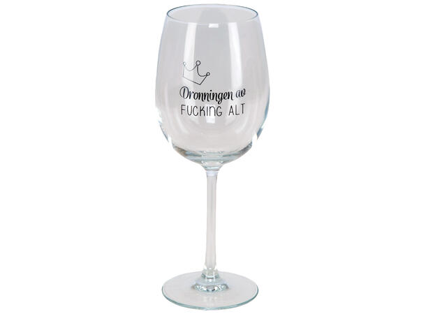 Vinglass Dronningen av fucking... h:23cm Volum: 480ml. Kommer i gaveeske 