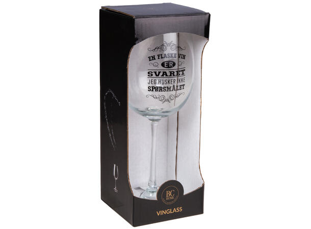 Vinglass En flaske vin...spørsmål h:23cm Volum: 480ml. Kommer i gaveeske. Forpk 6 