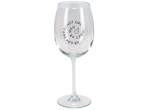 Vinglass Så går det rundt oppi... h:23cm Volum: 480ml. Kommer i gaveeske 