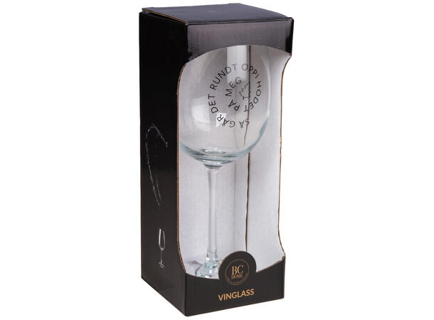 Vinglass Så går det rundt oppi... h:23cm Volum: 480ml. Kommer i gaveeske. Forpk 6 