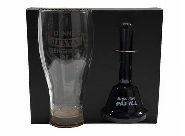 Ølglass m/bjelle Denne jenta 0,5l 16cm Bjelle: Ring for påfyll 