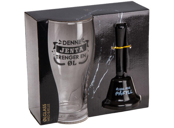 Ølglass m/bjelle Denne jenta 0,5l 16cm Bjelle: Ring for påfyll 