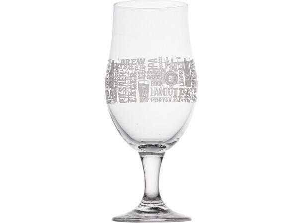 Ølglass m/tekst h:19,5cm 490ml Forpk 12stk 